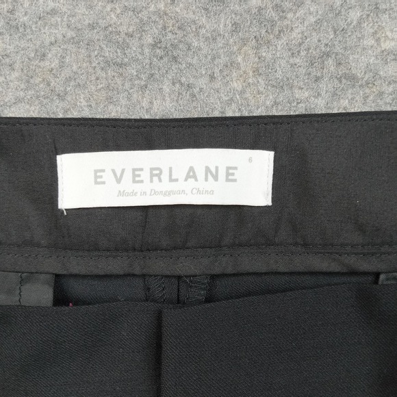 Everlane Pants Womens 6 Black Wool Dress Trousers Slim Ankle Career Workwear - Picture 5 of 10